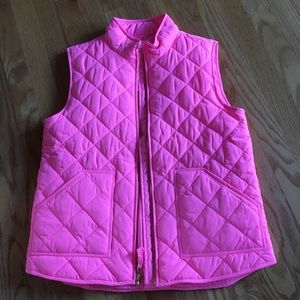 Girls Crewcuts puffy vest bright pink size 14